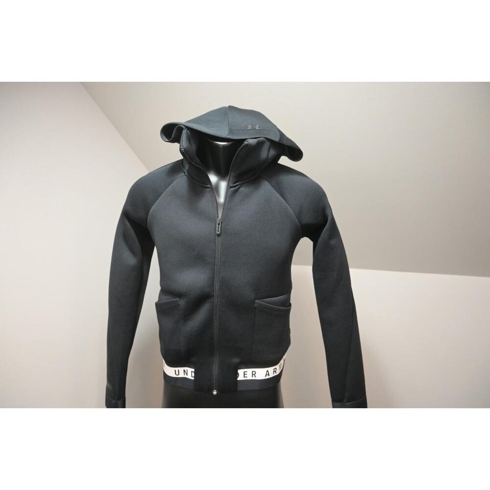 Under Armour Hoodie Fleece Black Full Zip Athletic Sweater Womens Sz XS XSMALL